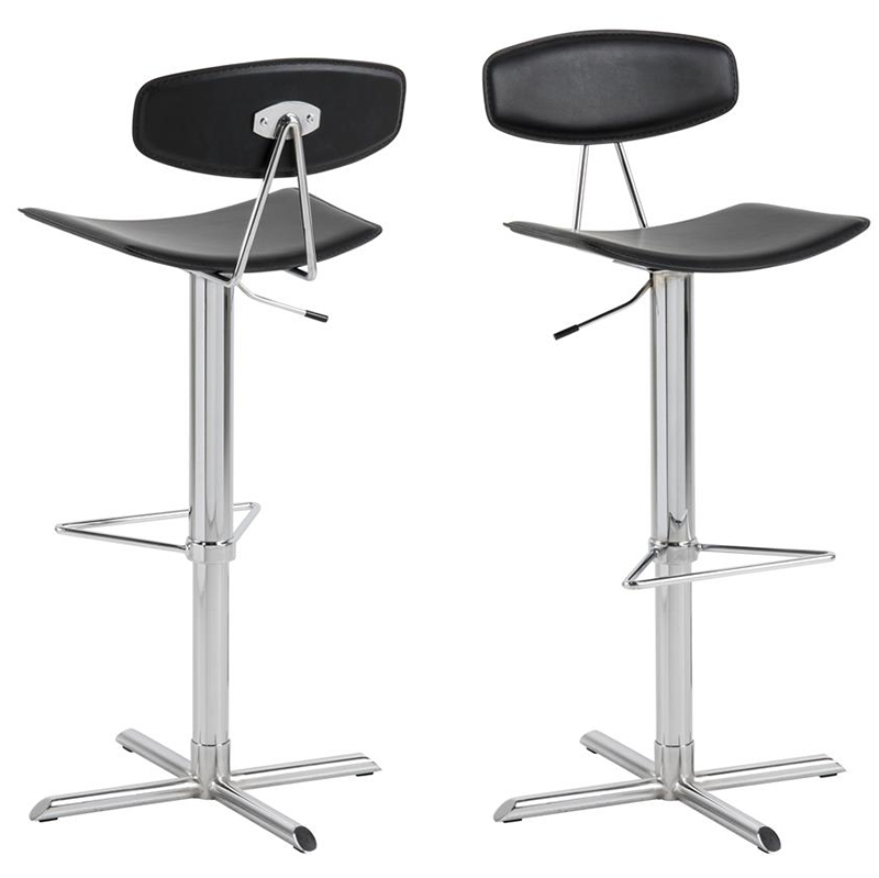Blaise black / chrome bar stool