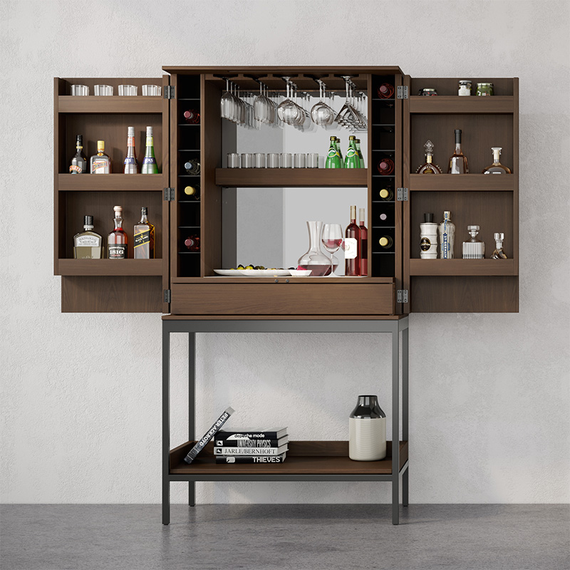 Cosmo 5720 walnut bar cabinet